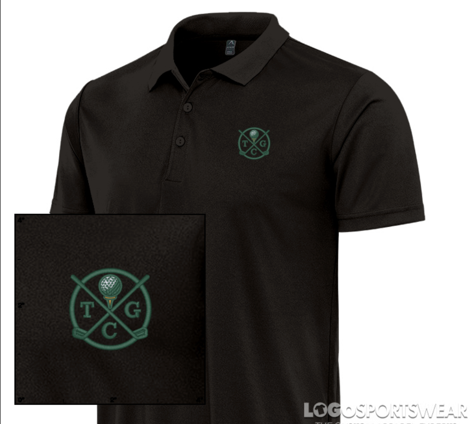 The Golfers Connection performance polo in black